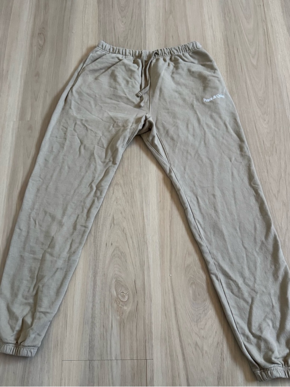 Museum Of Peace And Quiet Tan Sweatpants Womens Medium Cotton